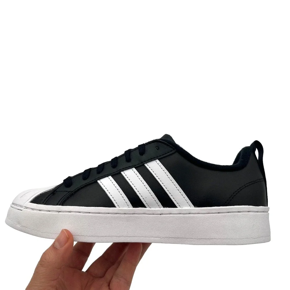 Adidas StreetCheck Youth Boys Girls Sneakers Sz 4 Black‎ White Classic Shell Toe